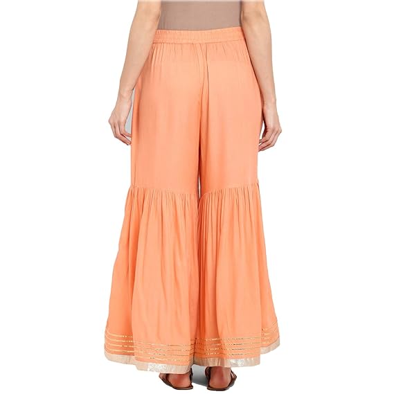 Buy Peach Palazzo Pant Cotton for Best Price, Reviews, Free Shipping